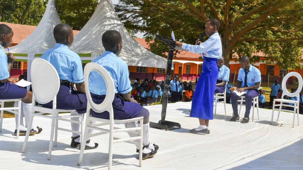 Students in a mock debate session